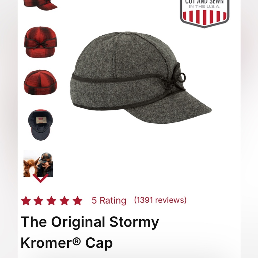 Original Stormy Kromer Cap - 7 1/8 - Charcoal